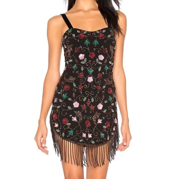 Revolve h:ours El Tulipan Beaded Mini Dress S - Picture 1 of 9